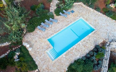 Villa Cristina: Water, Plant, Swimming Pool, Rectangle, Outdoor Furniture, Land Lot, Body Of Water, Grass, Urban Design, Condominium