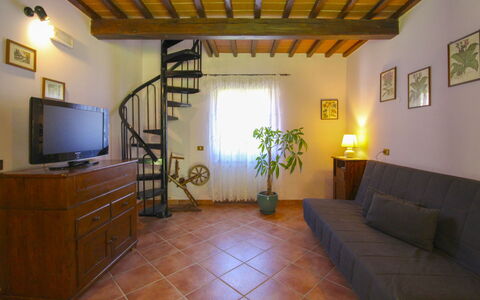 Villa le Balze: Flooring, Interior Design, Furniture, Floor, Wood, Room, Ceiling, Lighting, Living Room, Apartment
