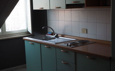 San Domenico Bilocale Executive: Cabinetry, Countertop, Kitchen, Property, Room, Furniture, House, Material Property, Sink, Architecture