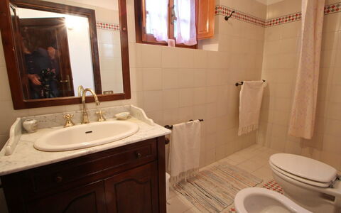 Podere Santa Lucia: Bathroom, Property, Room, Bathroom Cabinet, Bathroom Sink, Wall, Tile, Bathroom Accessory, Sink, Plumbing Fixture