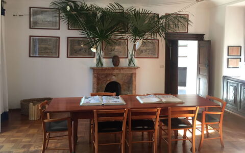 Villa Ghis - Sleeps 16: Room, Furniture, Dining Room, Table, Kitchen & Dining Room Table, Property, Building, Interior Design, Floor, House