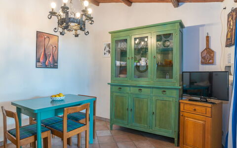 Gerania: Furniture, Cabinetry, Table, Picture Frame, Blue, Chair, Azure, Building, Wood, Drawer