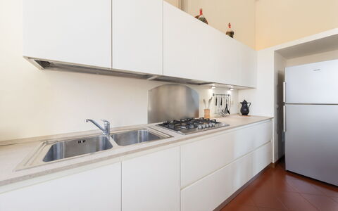 Ca' Marcello: Kitchen Sink, Tap, Cabinetry, Countertop, Sink, Kitchen, Kitchen Appliance, Plumbing Fixture, Kitchen Stove, Interior Design