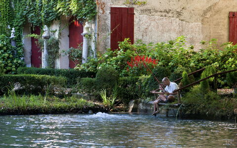 Ca' Marcello: Water, Waterway, Vegetation, River, Canal, Bank, Tree, Watercourse, House, Plant