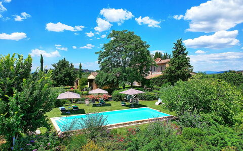 Villa Sonia: Natural Landscape, Sky, Green, Property, Real Estate, Tree, House, Cloud, Botany, Swimming Pool