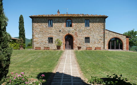 Villa Felciai: Plant, Sky, Property, Window, Building, Tree, Grass, Brick, Door, Wall