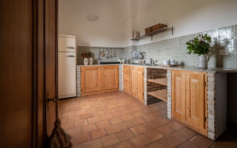 Masseria Lentisco: Property, Room, Furniture, Kitchen, Building, Cabinetry, House, Floor, Real Estate, Interior Design