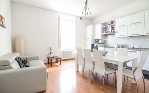 Residenza Bellagio: Room, Furniture, Property, Interior Design, White, Living Room, Floor, Building, Wood Flooring, Table