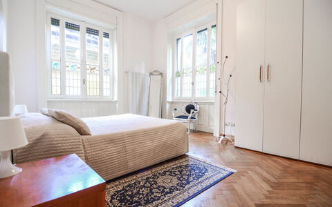 Residenza Bellagio: Room, Furniture, Property, Interior Design, Bedroom, Floor, Bed, Building, Wood Flooring, House