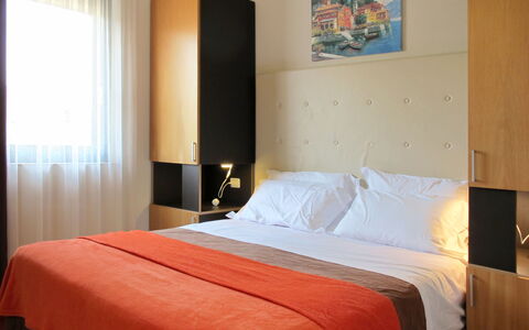 Peschiera del Garda 652: Bed, Interior Design, Furniture, Bedroom, Wood, Floor, Flooring, Bed Sheet, Bedding, Room