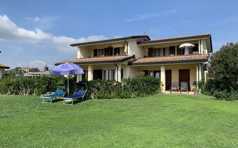 Moniga del Garda 653: Sky, Cloud, Building, Plant, Window, House, Shade, Porch, Umbrella, Land Lot