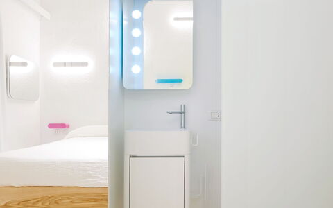 San Teodoro 733: Interior Design, Plumbing Fixture, Bathroom Sink, Plumbing, Bathroom, Sink, Mirror, Tap, Bathroom Cabinet