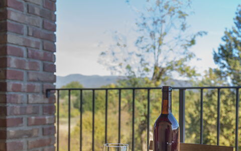 Alle Fornaci: Sky, Tableware, Property, Table, Bottle, Wood, Plant, Building, Cloud, Porch