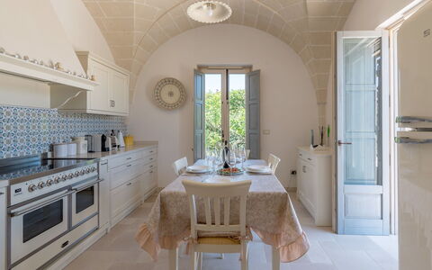 Masseria Villa Il Frantoio: Property, Room, White, Furniture, Interior Design, Building, Tile, Bathroom, Ceiling, Floor