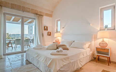 Villa Amelia: Bedroom, Room, Furniture, Property, Bed, Interior Design, Floor, Building, Ceiling, Wall