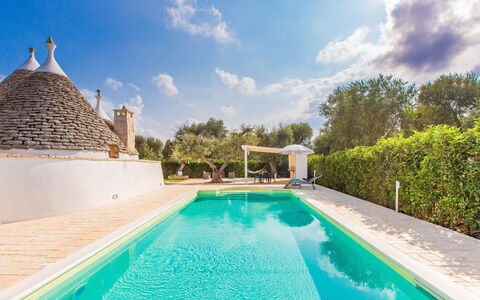 Trullo Del Mandarino: Swimming Pool, Property, Building, Real Estate, Villa, Vacation, Leisure, Water, Estate, Resort