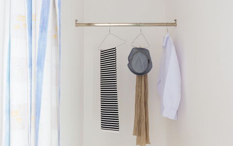 Villa Brigida: Clothes Hanger, Room, Home Accessories, Linens, Ironing Board, Textile, Furniture, Curtain, Interior Design