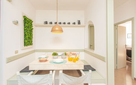La Terrazza Vista Mare Di Marco: Room, Property, Furniture, Yellow, Interior Design, Green, Dining Room, Building, Table, House