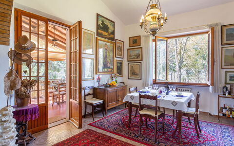 Villa Campiglia: Room, Property, Furniture, Interior Design, Building, Dining Room, House, Ceiling, Real Estate, Home