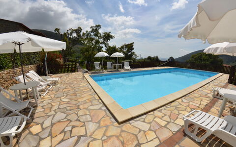 Podere Di Mero Casolare: Water, Sky, Cloud, Property, Swimming Pool, Plant, Azure, Tree, Outdoor Furniture, Shade