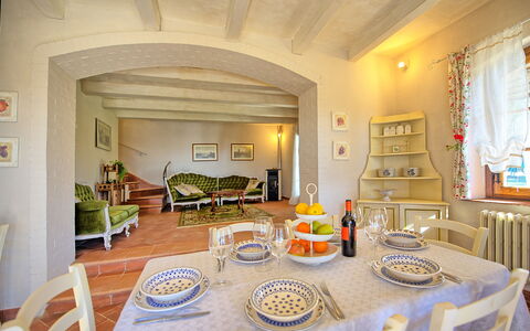 Casa Fioraie: Room, Property, Interior Design, Furniture, Building, House, Real Estate, Living Room, Dining Room, Table