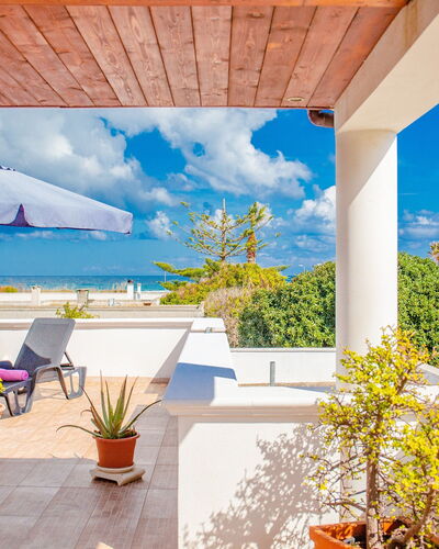 Villa Pantanagianni Beach: Cloud, Sky, Plant, Property, Furniture, Building, Flowerpot, Azure, Seaside Resort, Shade