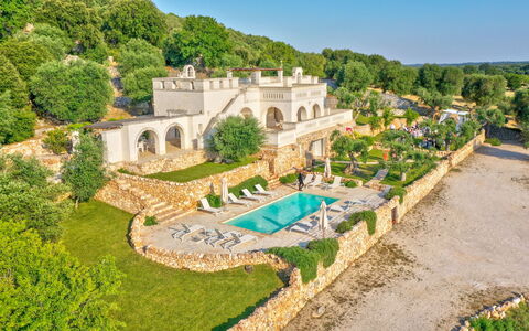 Corte dei Messapi | Sleeps 24: Plant, Property, Sky, Tree, Azure, Building, Urban Design, Landscape, Residential Area, Real Estate