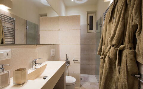 Corte dei Messapi | Sleeps 24: Bathroom, Room, Property, Interior Design, Architecture, Tile, Building, Wall, Real Estate, Floor