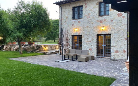 Beautiful Stone Country Villa: Window, Plant, Building, Tree, Door, Road Surface, Cottage, House, Residential Area, Grass
