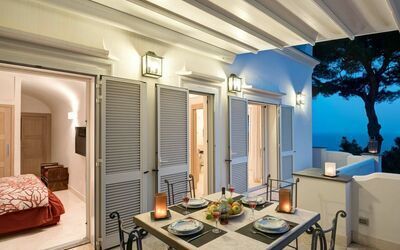 Villa Marina Little Beach: Table, Furniture, Property, Building, Wood, Window, Orange, Lighting, Interior Design, Floor