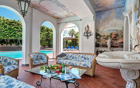 Palazzo Villa Dei Nobili: Furniture, Property, Plant, Table, Building, Window, Blue, Flower, House, Interior Design