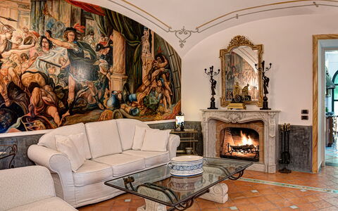 Palazzo Villa Dei Nobili: Property, Couch, Picture Frame, Interior Design, Lighting, Living Room, Floor, Wall, Wood, Flooring