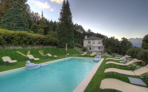 Villa Ermelinda: Water, Sky, Plant, Cloud, Tree, Swimming Pool, Building, Natural Landscape, Grass, Leisure