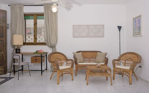 Villa Marlene: Furniture, Building, Table, Property, Chair, Wood, House, Interior Design, Flooring, Curtain