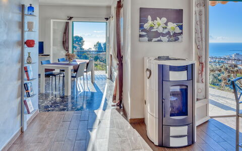 Casa Matilde - Villa Alle Cascine, Imperia: Property, Blue, Azure, Interior Design, Door, Floor, Table, Flooring, Real Estate, Couch