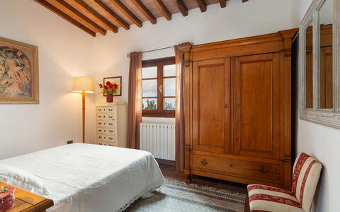 Villa Elisa: Furniture, Bed, Bedroom, Interior Design, Flooring, Wood, Floor, Ceiling, Bedding, Drawer