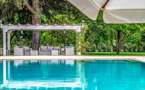 Villa Oria: Water, Property, Swimming Pool, Plant, Azure, Shade, Rectangle, Outdoor Furniture, Chair, Leisure