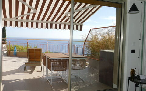 Ventimiglia 633: Property, Furniture, Sky, Building, Shade, Wood, Door, Chair, Interior Design, Table