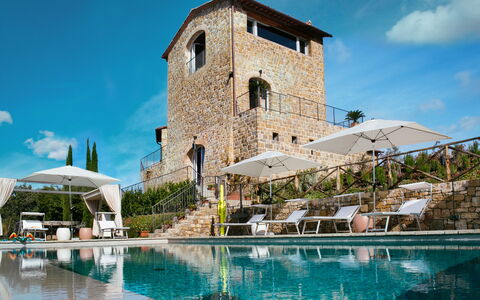 Villa Castiglioni: Water, Sky, Cloud, Plant, Building, Blue, Swimming Pool, Azure, Arecales, House