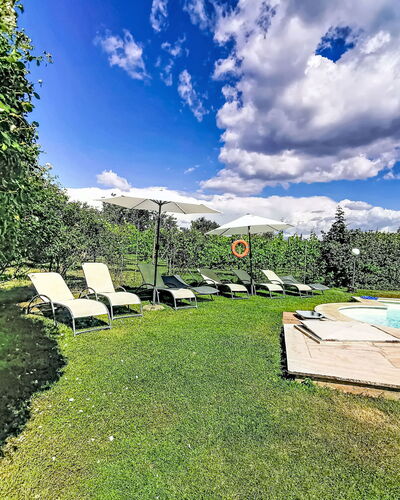 La Quercia: Blue, Swimming Pool, Garden, Outdoor Furniture, Lawn, Resort, Landscaping, Shade, Sunlounger, Eco Hotel