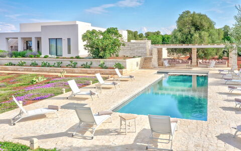 Villa Orama Estia Relais: Water, Plant, Sky, Cloud, Property, Furniture, Nature, Azure, Swimming Pool, Tree