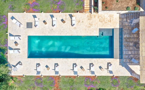 Villa Orama Estia Relais: Water, World, Azure, Rectangle, Plant, Body Of Water, Font, Art, Urban Design, Wall