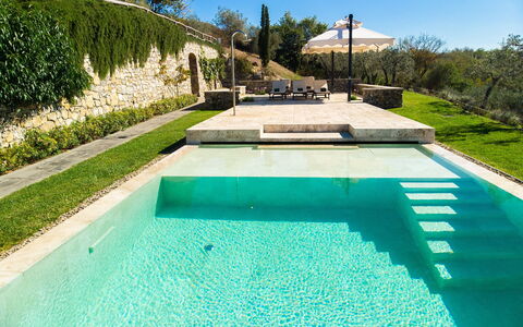 Villa Dorothea: Water, Plant, Property, Sky, Green, Nature, Rectangle, Azure, Blue, Swimming Pool