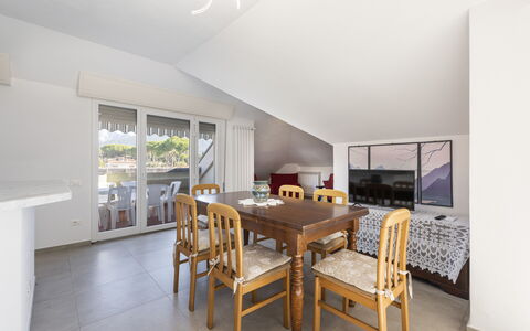 Casa Serchio: Table, Furniture, Chair, Building, Wood, Cabinetry, Interior Design, Kitchen, Floor