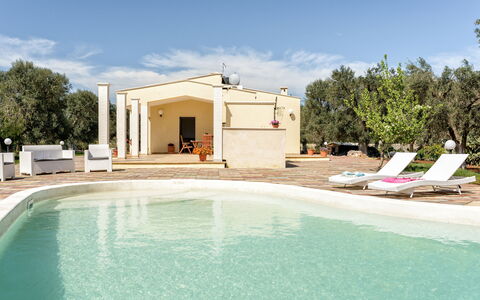Villa Käthe Con Piscina Privata: Water, Sky, Cloud, Property, Plant, Building, Swimming Pool, Azure, Tree, Shade