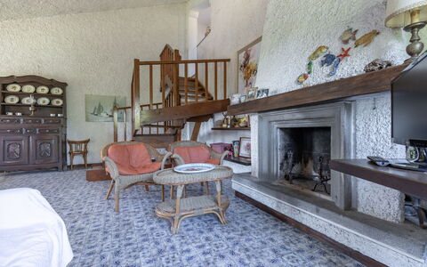 Villa Il Pesco: Furniture, Wood, Building, Table, Living Room, Couch, Interior Design, Chair, Floor, Flooring