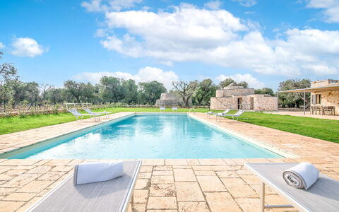 Villa Trullina: Cloud, Water, Sky, Plant, Azure, Swimming Pool, Tree, Rectangle, Architecture, Building