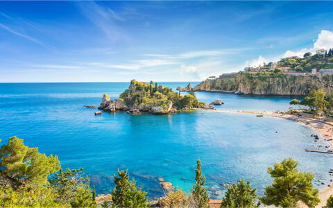 Villa Diodoro: Water, Cloud, Sky, Plant, Blue, Azure, Natural Landscape, Tree, Horizon, Landscape