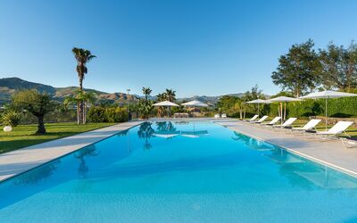 Villa Diodoro: Water, Sky, Property, Plant, Swimming Pool, Azure, Tree, Shade, Outdoor Furniture, Leisure
