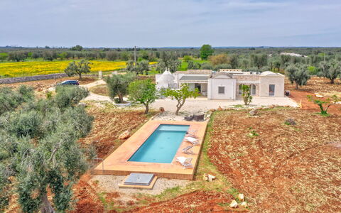 Bianco Trullo: Sky, Plant, Property, Building, Window, Tree, Land Lot, Swimming Pool, House, Residential Area